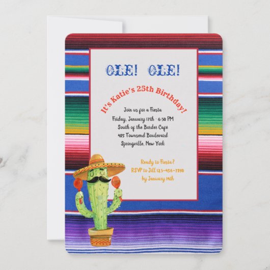 Serape Fiesta Uitnodiging (Voorkant)