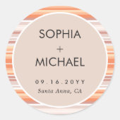 Serape Herfst seizoen | Minimale bruiloft Ronde Sticker (Voorkant)