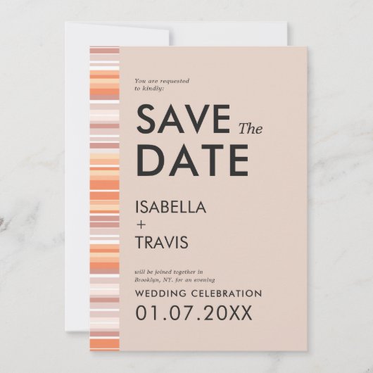 Serape Herfst Seizoen Stripes | Foto Sla de datum  Kaart (Voorkant)