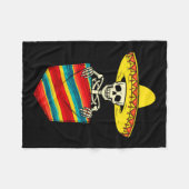 Serape skelet mariachi zak Cinco de Mayo Fleece Deken (Voorkant (Horizontaal))