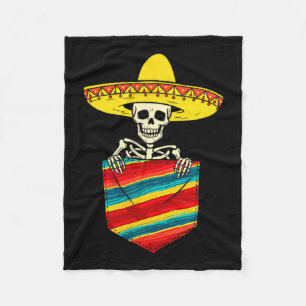 Serape skelet mariachi zak Cinco de Mayo Fleece Deken