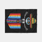 Serape Skeleton Mariachi Pocket Cinco De Mayo Mexi Fleece Deken (Voorkant (Horizontaal))