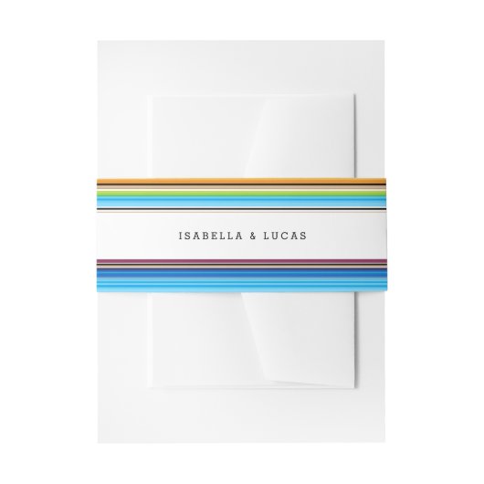 Serape Spring | Laterale strepen bruiloft Uitnodigingen Wikkel (Voorkant Voorbeeld)