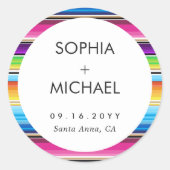 Serape Spring Minimal Wedding Ronde Sticker (Voorkant)