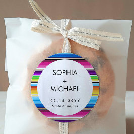 Serape Spring Minimal Wedding Ronde Sticker
