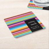 Serape Spring Stripes | Bruiloft Kartonnen Onderzetters (Schuin)