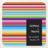 Serape Spring Stripes | Bruiloft Kartonnen Onderzetters (Voorkant)