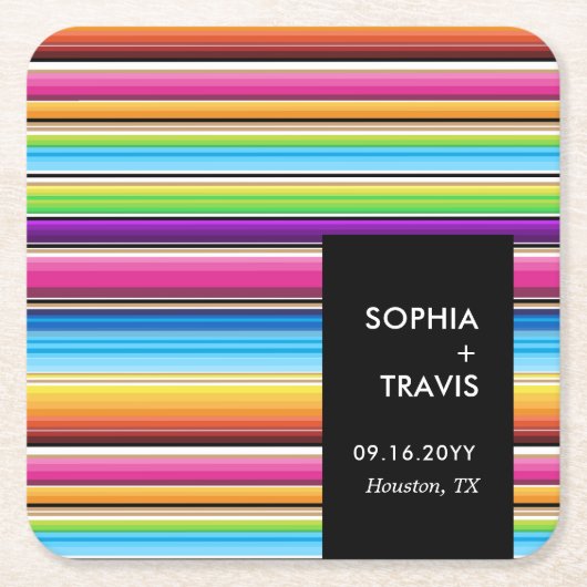 Serape Spring Stripes | Bruiloft Kartonnen Onderzetters (Voorkant)