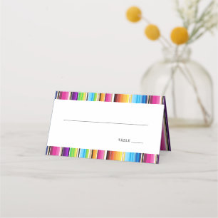 Serape Spring Stripes Bruiloft Plaatskaartje