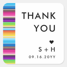 Serape Spring Stripes | Dank je Vierkante Sticker