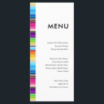 Serape Spring Stripes | Trouwmenu Menu<br><div class="desc">Een set van serape patroon bruiloft menu kaarten in een open en minimale stijl. Perfect voor de felle kleuren van de lente.</div>