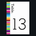 Serape Spring Stripes Wedding Kaart<br><div class="desc">Moderne trouwtafel nummerkaarten met lente kleur serape strepen.</div>