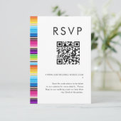 Serape Spring | Wedding QR code RSVP Kaart (Staand voorkant)
