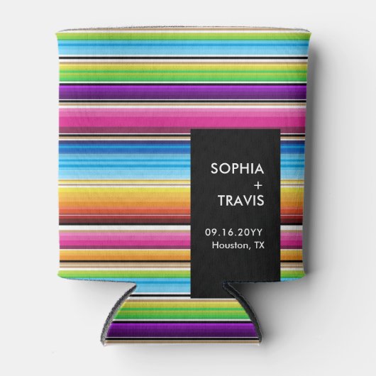 Serape Springtime Stripes | Bruiloft Blikjeskoeler (Voorkant)