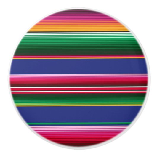 Serape Stripes Coco Mexicaanse Vette Kleuren Keramische Knop (Voorkant)