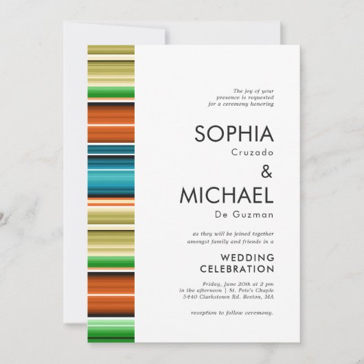 Serape Summer Minimal Wedding Invitation Kaart (Voorkant)