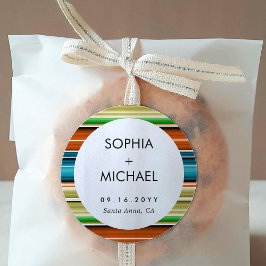 Serape Summer | Minimale bruiloft Ronde Sticker