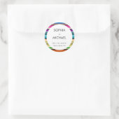 Serape Summer | Minimale bruiloft Ronde Sticker (Tas)