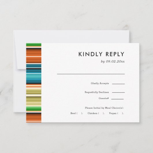 Serape Summer Stripes | Trouwen RSVP + Maaltijdkeu (Voorkant)