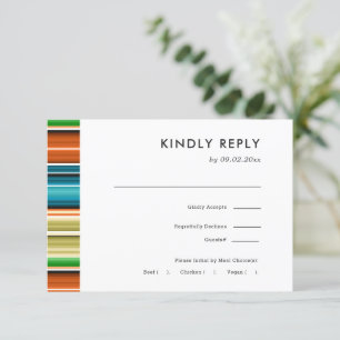 Serape Summer Stripes   Trouwen RSVP + Maaltijdkeu Kaartje
