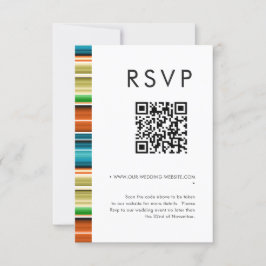 Serape Summer Stripes Wedding QR-code RSVP Kaart