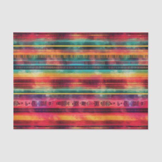 Serape Waterverf Fiesta Mexican Blanket Tissuepapier (Voorkant)
