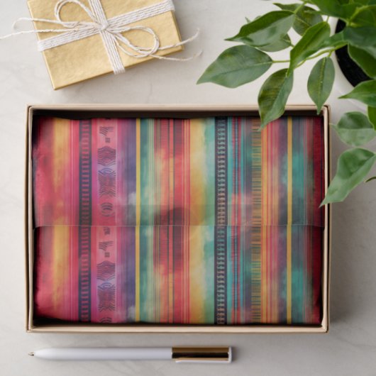 Serape Waterverf Fiesta Mexican Blanket Tissuepapier (Geschenk)