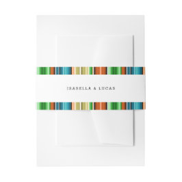 Serape zomer verticale strepen | Bruiloft Uitnodigingen Wikkel