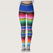 Serapepatroon leggings vet Lapis blue stripe (Voorkant)