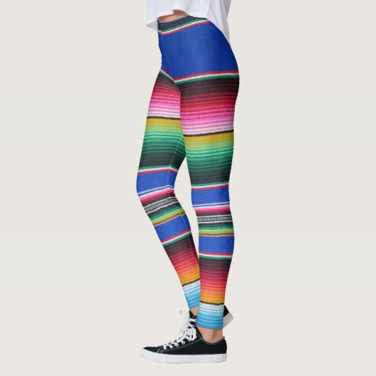 Serapepatroon leggings vet Lapis blue stripe (Links)