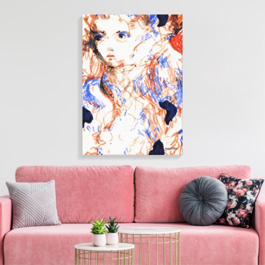 Seraph Angel Mythical Creatineknopen Tekening Canvas Afdruk (Insitu (Woonkamer))