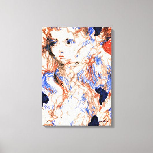 Seraph Angel Mythical Creatineknopen Tekening Canvas Afdruk (Voorkant)