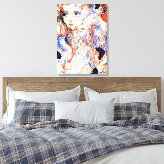 Seraph Angel Mythical Creatineknopen Tekening Canvas Afdruk (Insitu (Slaapkamer))