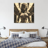 Seraph Engel in Steinrüstung - Geometrisch Canvas Afdruk (Insitu (Slaapkamer))