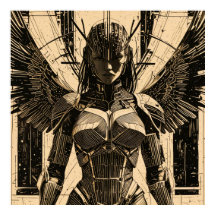 Seraph Engel in Steinrüstung - Geometrisch