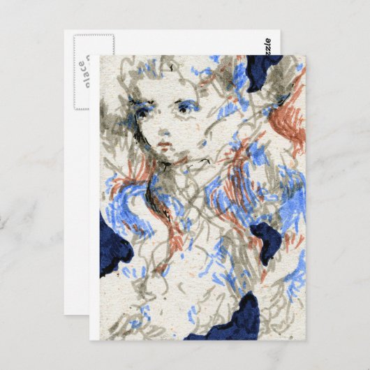 Seraph Ink Pen Tekening Briefkaart (Voorkant / Achterkant)