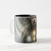 Seraphim 070 tweekleurige koffiemok (Voorkant links)