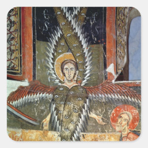 Seraphim die de lippen van Isaiah zuivert Vierkante Sticker