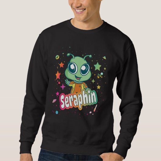 SERAPHIN - Schattigee jongensnaam met leuke alien Trui (Voorkant)