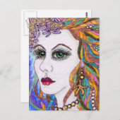 Seraphina, Mermaid Portrait Goddess Briefkaart (Voorkant / Achterkant)