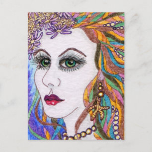 Seraphina, Mermaid Portrait Goddess Briefkaart