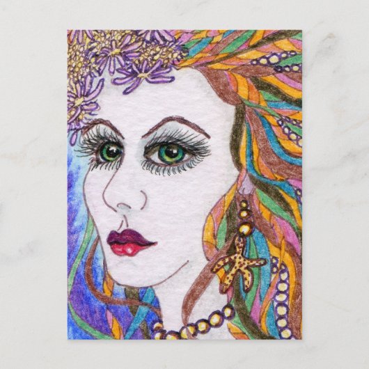 Seraphina, Mermaid Portrait Goddess Briefkaart (Voorkant)