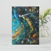 "Seraphina" - Mooie mystieke zeemeermin Feestdagenkaart (Staand voorkant)