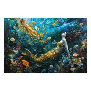 “Seraphina” – Mooie mystieke zeemeermin Foto Afdruk