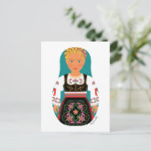 Serb Blonde Matryoshka Briefkaart (Staand voorkant)