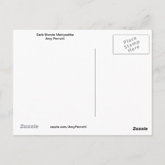 Serb Blonde Matryoshka Briefkaart (Achterkant)