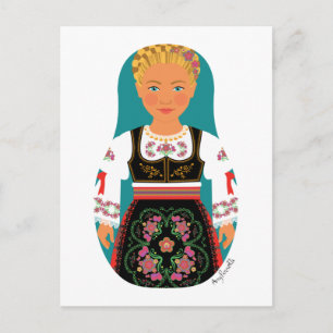 Serb Blonde Matryoshka Briefkaart