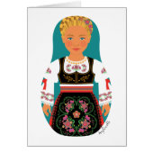 Serb Blonde Matryoshka Kaart (Voorkant)