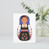 Serb Brunette Matryoshka Briefkaart (Staand voorkant)