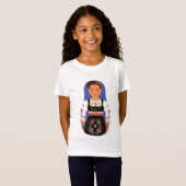 Serb Brunette Matryoshka Girls' T-shirt (Voorkant volledig)